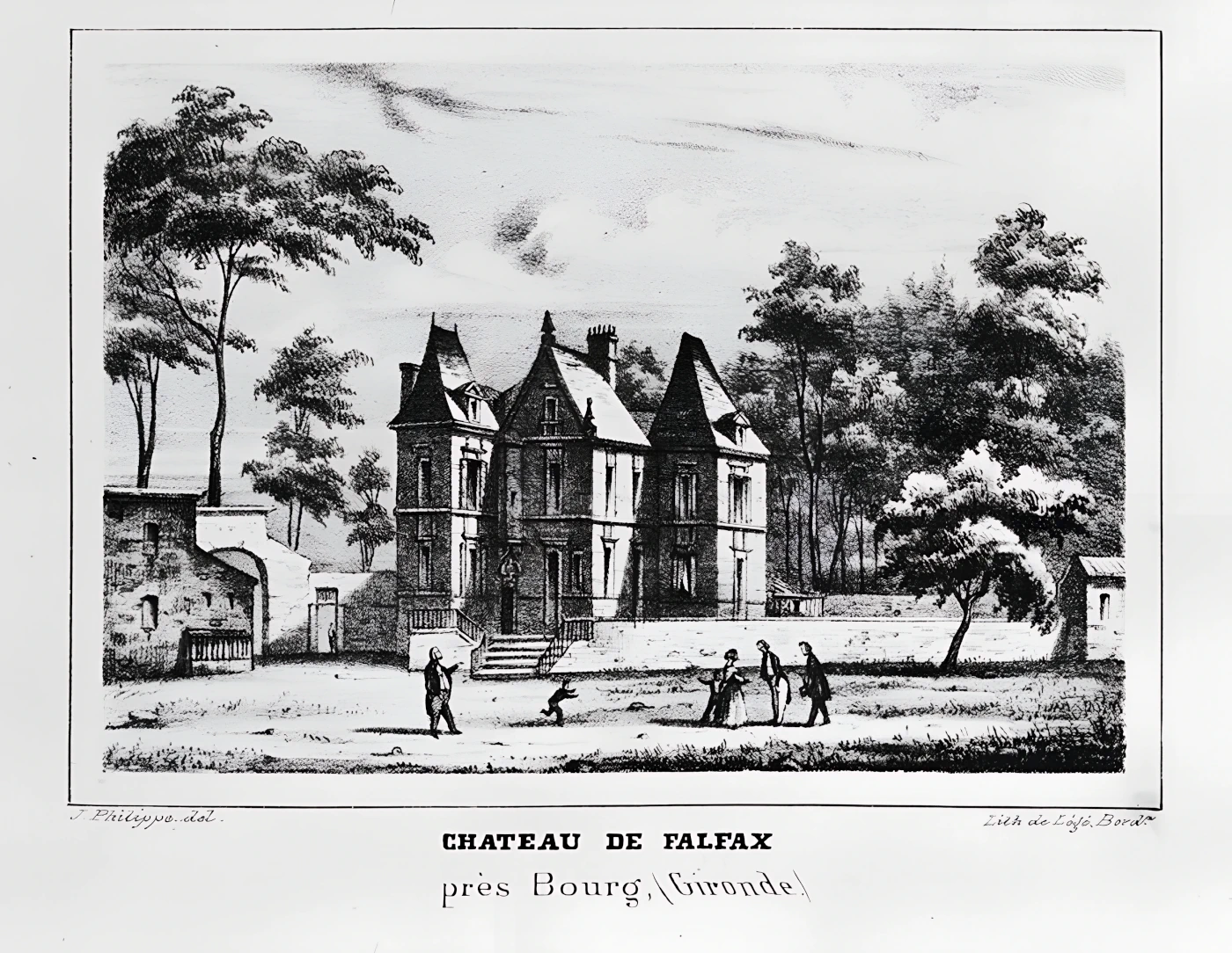Hostorische Abbildung des Chateau Falfas