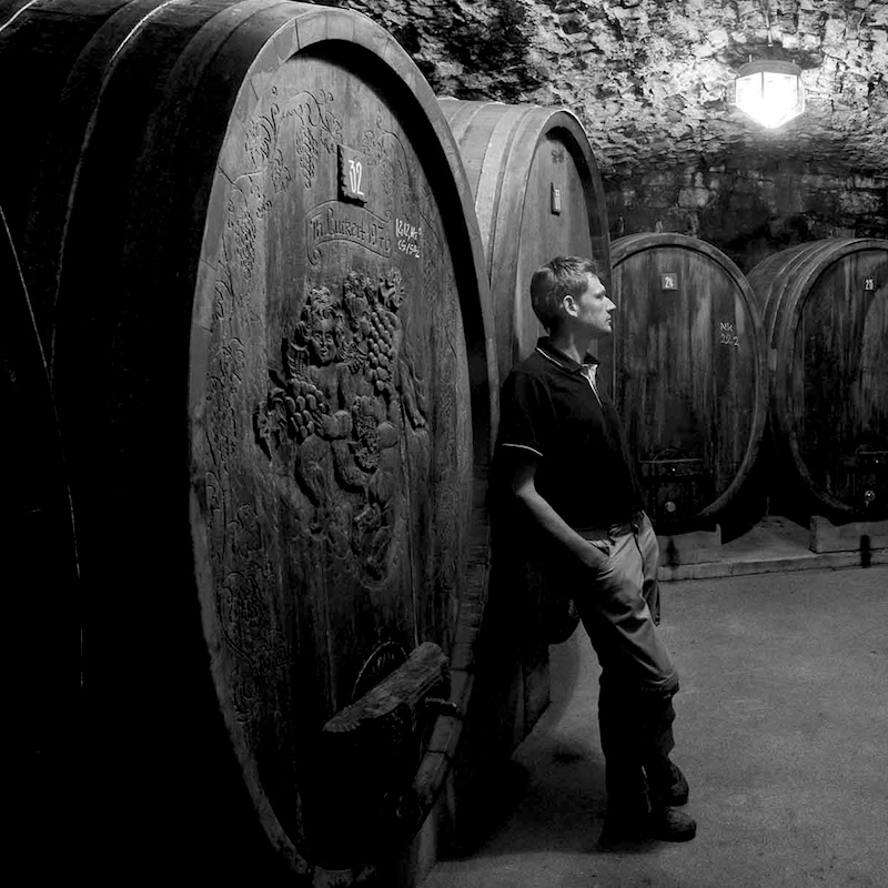 Wolfgang and Ulrich Luckert in the cellar of Zehnthof