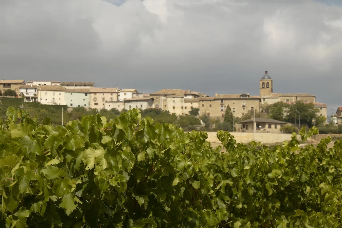 Das mittelalterliche Weindorf Artazu in Navarra mit Weinbergen