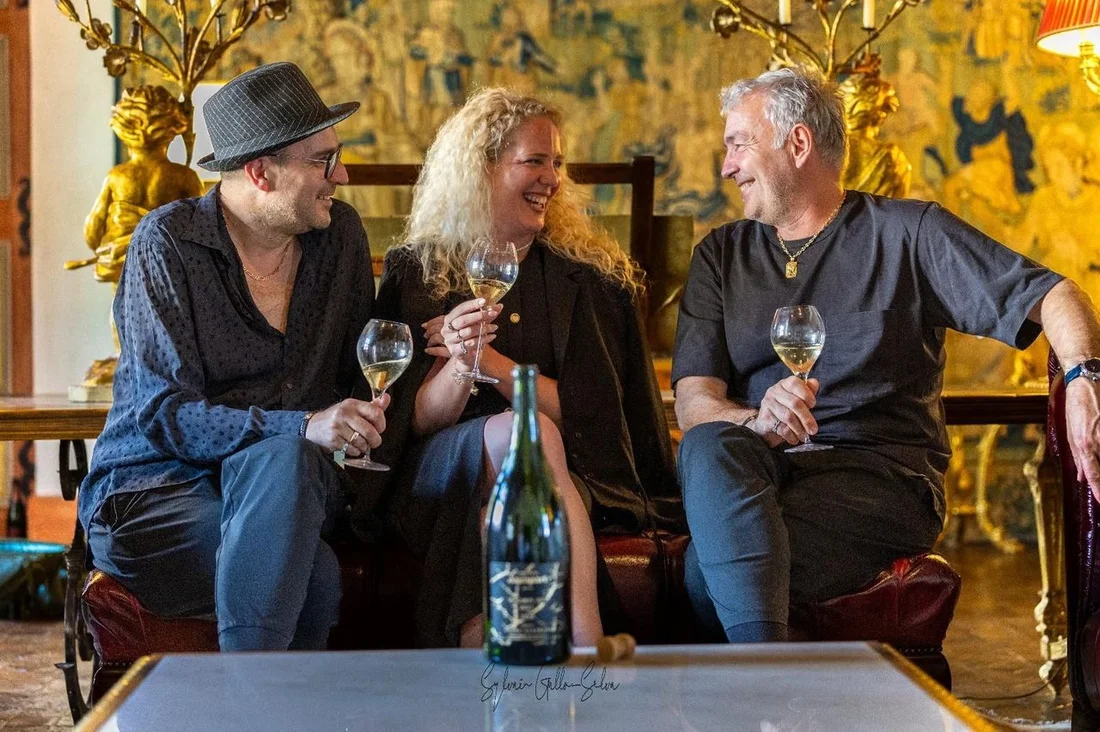 Das Team von Agrapart Avize: Emmanuel Turpin, Johanna Bergsborn Bertilsson und Fabrice Agrapart